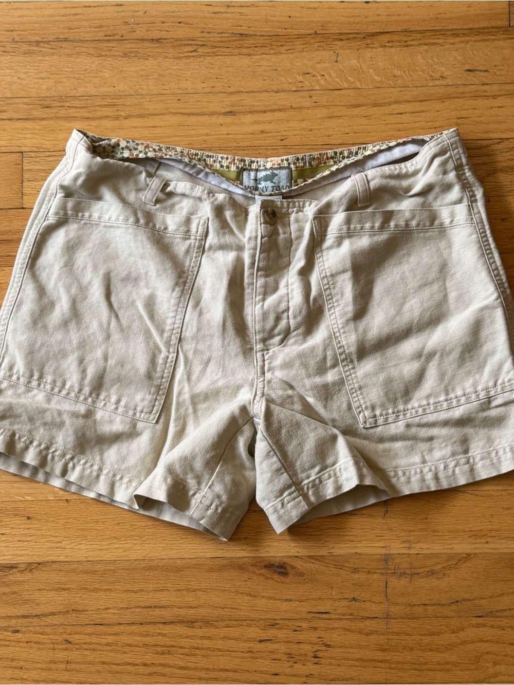 Horny Toad Women’s Light Beige Linen Casual Pocket Shorts